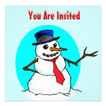 SNOW FUN WINTER PLAY DATE PARTY INVITATION SNOWMAN