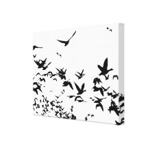 Snow Geese Flying Art Stretched Print Gallery Wrap Canvas