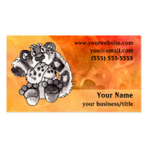 Snow Leopard Cub Business Card - Fiery Orange
