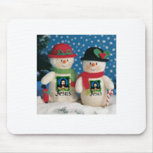 snow man mouse pads