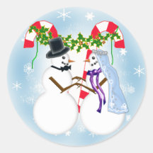 snow wedding sticker