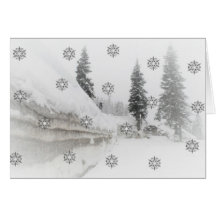 Snowfall christmas greeting card