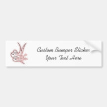 Snowflake & Birdie Christmas Design - Red Bumper Sticker