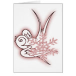 Snowflake & Birdie Christmas Design - Red Card