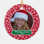Snowflake Red and Green Christmas Ornament