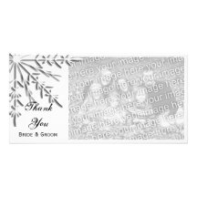 Snowflake Wedding Thank You Photo Card