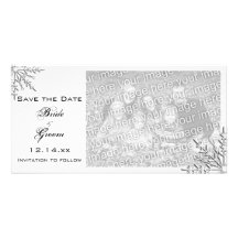 Snowflake Winter Wedding Save the Date Photo Card