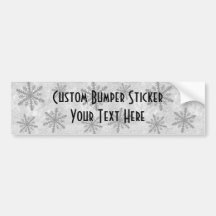 Snowflakes 1 - Grey B&W Bumper Sticker