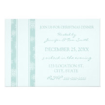 Snowflakes Christmas Dinner Invitation Card