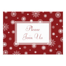 Snowflakes Christmas Dinner Invitation Card