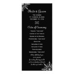 Snowflakes on Black Winter Wedding Program Rack Card Template