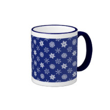 Snowflakes on Blue Holiday Mug