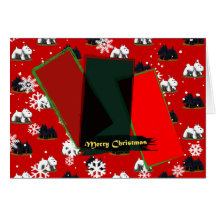 Snowing Xmas Scotties and Westies Card