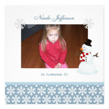 Snowman: Birthday Party Invitation