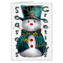 Snowman christmas greeting card