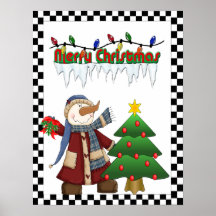 Snowman Christmas Poster