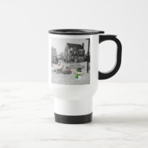 Snowman finds Reindeer's car in snow 1958 Coffee Mug