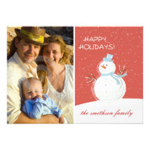 Snowman -holiday greeting photocard custom invitations