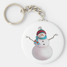 SNOWMAN, SCARF & STOCKING CAP by SHARON SHARPE Key Chain