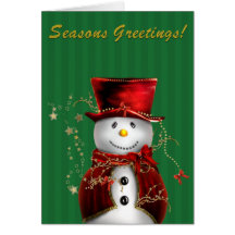 Snowman Seasons Greetings Holiday Card