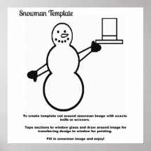 Snowman Template Poster With Instructions