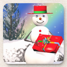 Snowmans Christmas Present Coasters