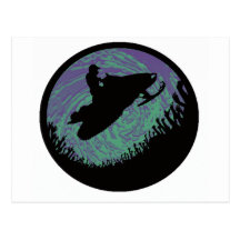 SNOWMOBILE THE AURORA POSTCARD