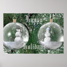 Snowpeople ornaments posters