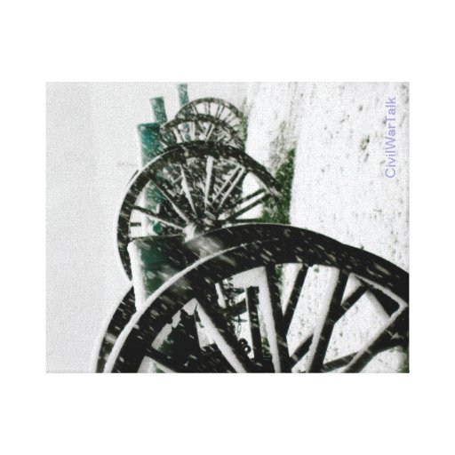 Snowy Cannons at Antietam Canvass Canvas Prints