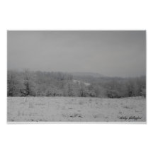 Snowy Farm Scene Photo Print