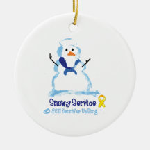 Snowy Navy Ornament