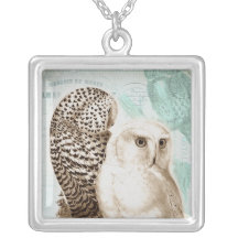 Snowy Owl Couple Necklace