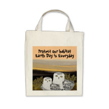 Snowy Owl Habitat Organic Grocery Tote Bags