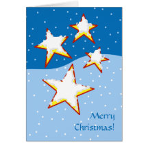 Snowy Stars - Christmas Card