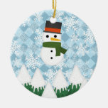 Snowy winter scene ornament