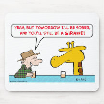 sober giraffe mouse mat