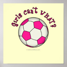 Soccer Ball in Pink Poster