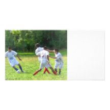Soccer Ball in Play Custom Photo Card