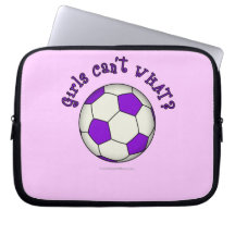 Soccer Ball in Purple Computer Sleeve