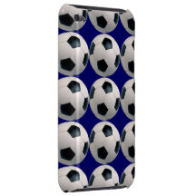 Soccer Ball Pattern on Blue iPod Touch Covers