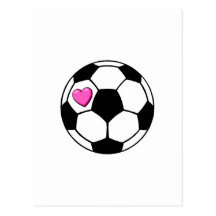 Soccer Ball (Pnk Hrt) Post Card