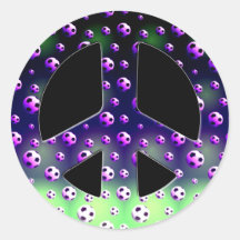 SOCCER BALLS PEACE SIGN STICKERS