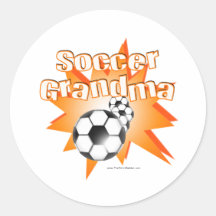 Soccer Grandma Round Stickers