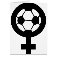 soccer women femal icon greeting cards