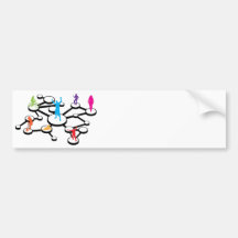 Social Media Connections Diagram Bumper Stickers