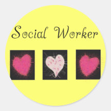 Social Worker Gifts Round Stickers