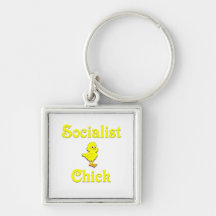 Socialist Chick Keychain
