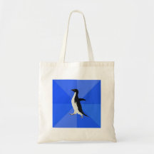 Socially Awkward Penguin Advice Animal Meme Canvas Bag