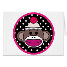 sock monkey greeting card