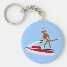 Sock Monkey Jetski Key Chains